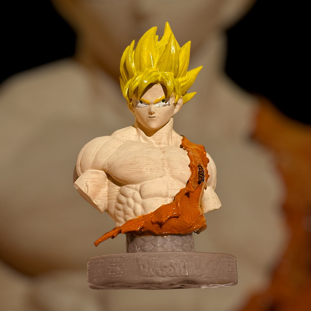 Dragon Ball Z Buste 3D de Son Goku - Imprimé en 3D et Peint à la Main