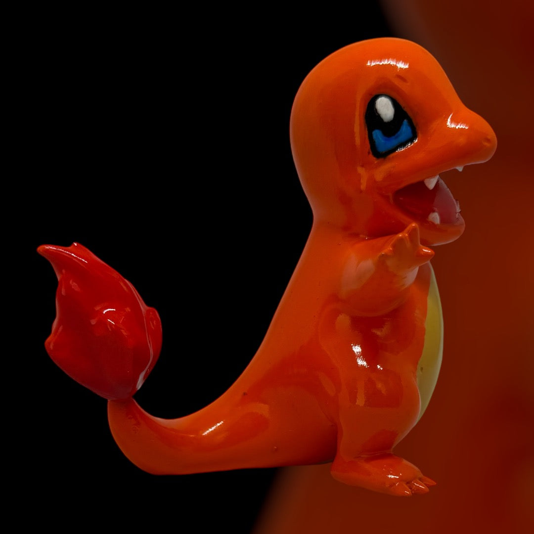 Figurine 3D Salamèche - Imprimée en 3D et Peinte à la Main - Pokémon