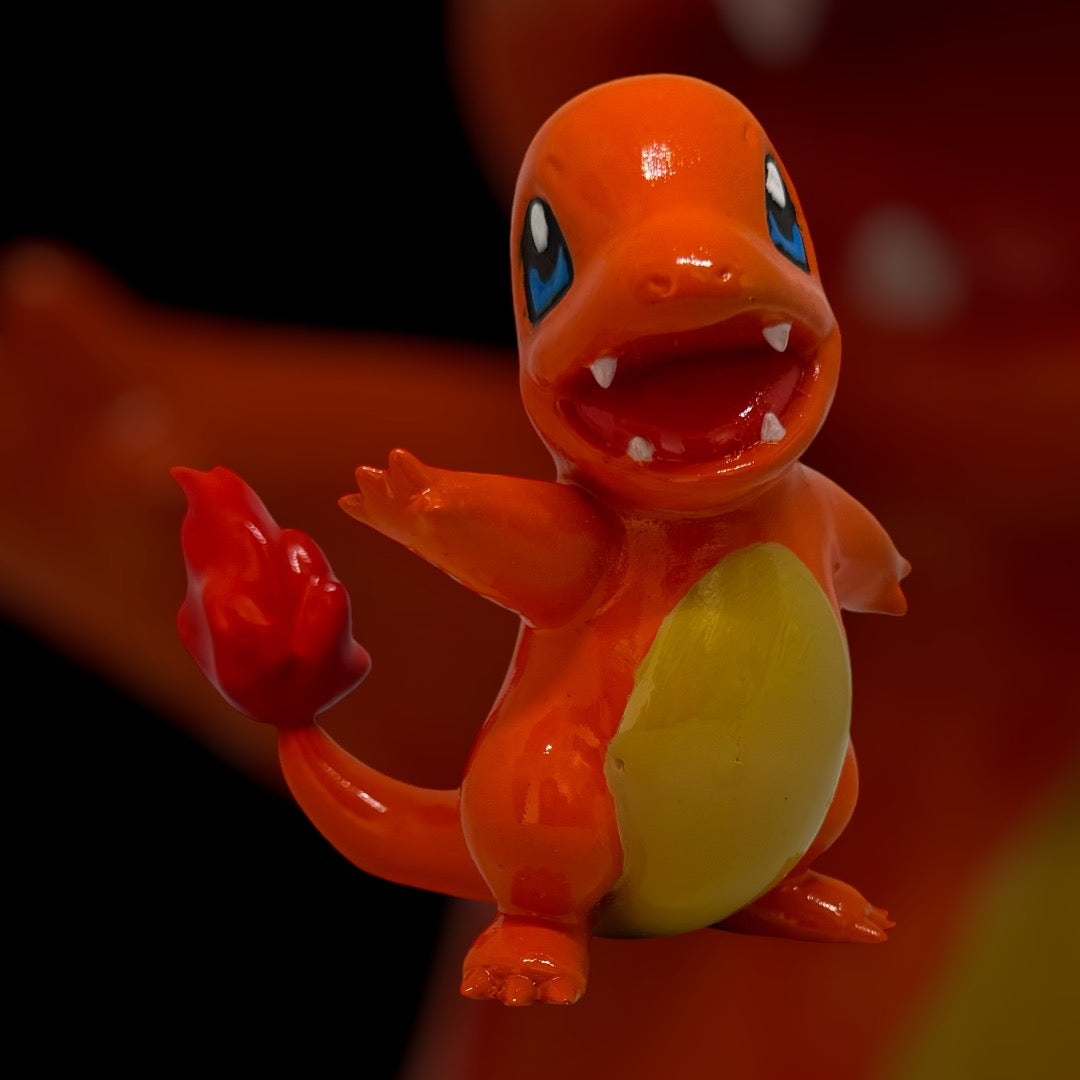 Figurine 3D Salamèche - Imprimée en 3D et Peinte à la Main - Pokémon