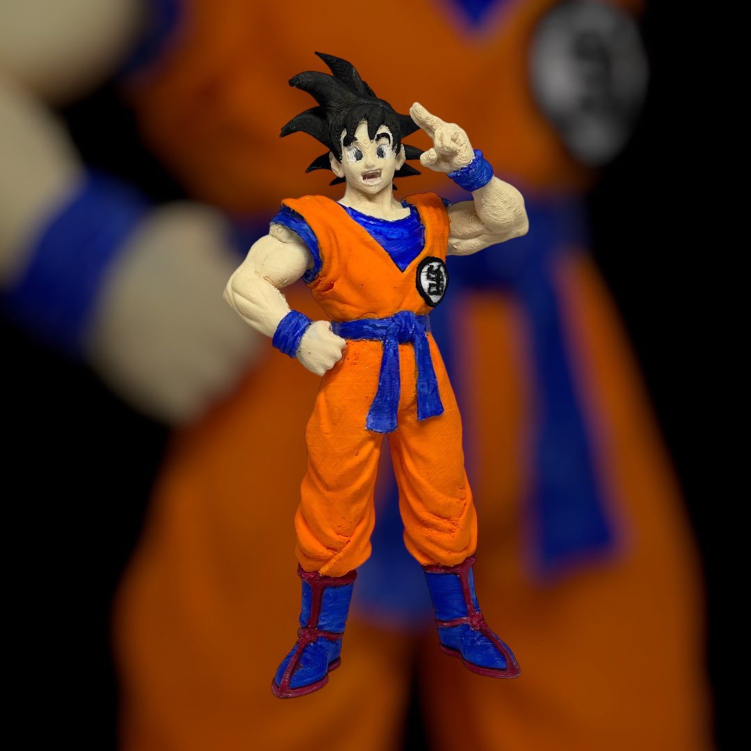 Dragon Ball Z Figurine 3D Goku - Imprimée en 3D et Peinte à la Main