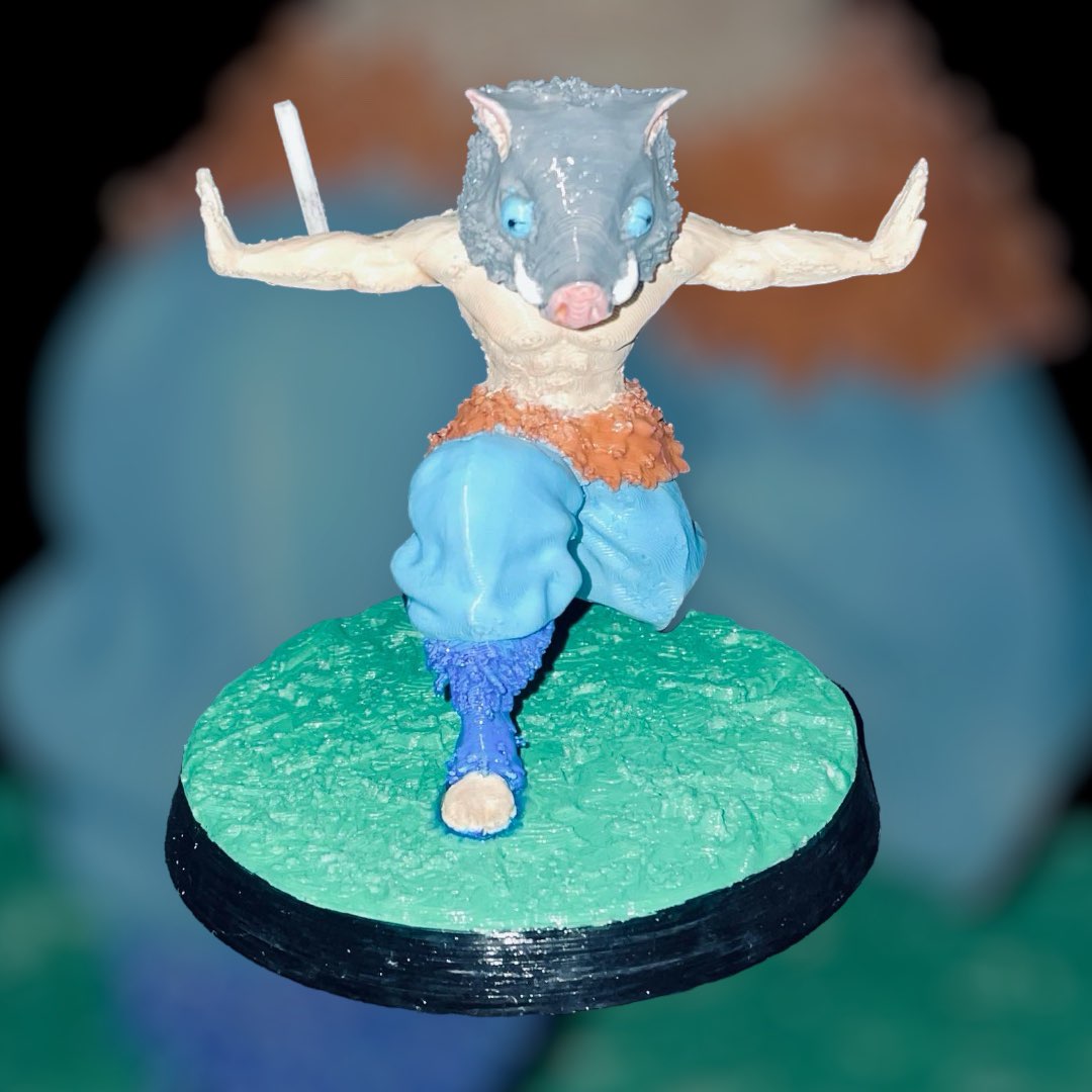 Demon Slayer Figurine 3D Inosuke Hashibira - Imprimée en 3D et Peinte à la Main - Demon Slayer