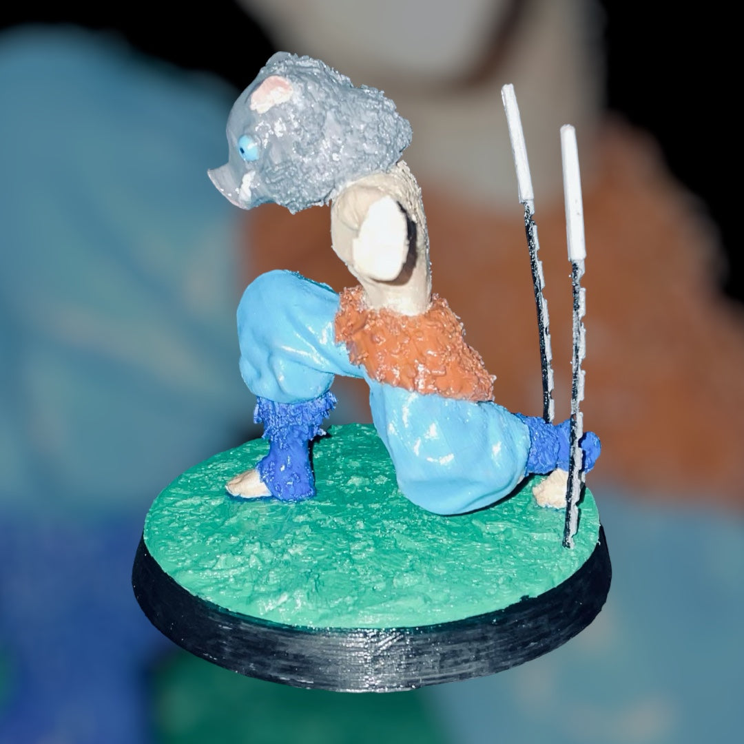 Demon Slayer Figurine 3D Inosuke Hashibira - Imprimée en 3D et Peinte à la Main - Demon Slayer