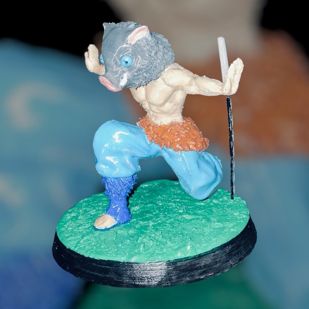 Demon Slayer Figurine 3D Inosuke Hashibira - Imprimée en 3D et Peinte à la Main - Demon Slayer