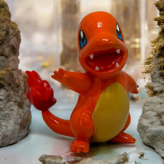 Lot de 2 Figurines Pokémon – Salamèche & Carapuce – Imprimées en 3D et Peintes à la Main